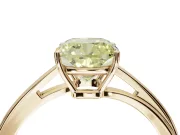 Cushion Cut Bypass Solitaire Engagement Ring Setting for a Fancy Yellow Lab-Grown Diamond | Yellow Gold