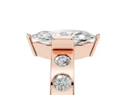 Marquise Tension Style Engagement Ring Setting | Flush Set Accents | Rose Gold