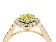 Marquise Raised Halo Engagement Ring Setting for a Fancy Yellow Lab-Grown Diamond | Yellow Gold