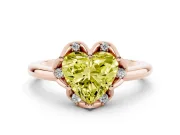 Heart-Shaped Petal Halo Engagement Ring Setting for a Fancy Yellow Lab-Grown Diamond | Rose Gold