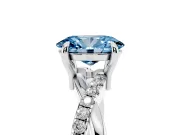 Oval Twist Engagement Ring Setting for a Fancy Blue Lab-Grown Diamond | Crossover Band | White Gold