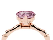 Heart-Shaped Bamboo Solitaire Engagement Ring Setting for a Fancy Pink Lab-Grown Diamond | Rose Gold