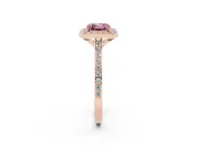 Asscher Cut Halo Engagement Ring Setting for a Fancy Pink Lab-Grown Diamond | Rose Gold - Design NV-24729