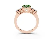 Round Close Set Five Stone Engagement Ring Setting for a Fancy Green Lab-Grown Diamond | Rose Gold
