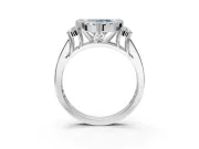 Heart-Shaped Halo Engagement Ring Setting for a Fancy Blue Lab-Grown Diamond | Graduated Channel Band | White Gold