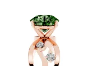 Round Loop Engagement Ring Setting for a Fancy Green Lab-Grown Diamond | Rose Gold