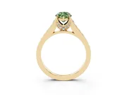 Marquise Graduated Pavé Engagement Ring Setting for a Fancy Green Lab-Grown Diamond | Yellow Gold