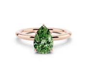Pear-Shaped Hidden Halo Ring Setting for a Fancy Green Lab-Grown Diamond | Rose Gold