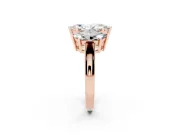 Marquise Three Stone Engagement Ring Setting | Large Side Stones | Rose Gold