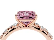 Princess Cut Graduated Solitaire Engagement Ring Setting for a Fancy Pink Lab-Grown Diamond | Rose Gold