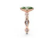 Marquise Twisted Infinity Engagement Ring Setting for a Fancy Green Lab-Grown Diamond | Rose Gold