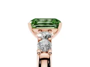 Emerald Cut Five Stone Engagement Ring Setting for a Fancy Green Lab-Grown Diamond | Rose Gold