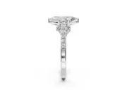 Marquise Pavé Solitaire Engagement Ring Setting | Crossover Gallery | Sterling Silver