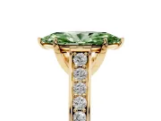 Marquise Graduated Pavé Engagement Ring Setting for a Fancy Green Lab-Grown Diamond | Yellow Gold