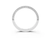 Round Diamond Pavé Channel Band Set in Platinum with Smooth Profile