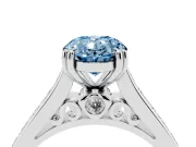 Oval Channel Engagement Ring Setting for a Fancy Blue Lab-Grown Diamond | Sterling Silver - Design NV-24671