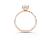 10 Carat Oval Lab-Grown Diamond Solitaire Engagement Ring | Pavé Shoulders | Rose Gold