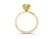 Fancy Yellow Princess Cut Diamond Solitaire Engagement Ring Set in Yellow gold with Prong Setting and Polished Band