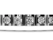 Round Lab-Grown Diamond Square Frame Tennis Bracelet | Corner Prongs | White Gold