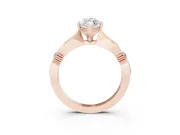Marquise Floral Solitaire Engagement Ring Setting | Sculpted Leaf Shoulders | Rose Gold