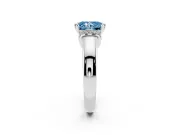 Radiant Cut Pavé Collar Engagement Ring Setting for a Fancy Blue Lab-Grown Diamond | Platinum