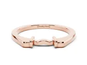 Notched Contour Wedding Band | Squared Collars and Wavy Bridge | Rose Gold