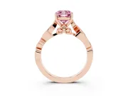 Cushion Cut Vine Engagement Ring Setting for a Fancy Pink Lab-Grown Diamond | Rose Gold
