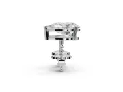 Cushion Cut Lab-Grown Diamond Solitaire Basket Stud Earrings | Open Gallery | White Gold