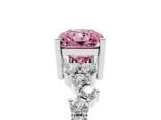 Radiant Cut Scattered Accent Engagement Ring Setting for a Fancy Pink Lab-Grown Diamond | Platinum