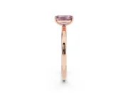 Emerald Cut Low Set Solitaire Engagement Ring Setting for a Fancy Pink Lab-Grown Diamond | Rose Gold