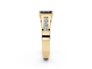 Emerald Cut Channel-Set Engagement Ring Setting for a Black Center | Wide Band | Yellow Gold
