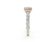 Princess Cut Engagement Ring Setting for a Fancy Pink Lab-Grown Diamond | Yellow Gold - Design NV-24455