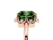 Asscher Cut Petal Halo Engagement Ring Setting for a Fancy Green Lab-Grown Diamond | Rose Gold