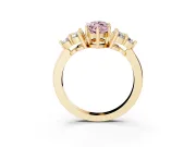 Marquise Cluster Side Stone Engagement Ring Setting for a Fancy Pink Lab-Grown Diamond | Yellow Gold