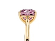 Princess Cut Cathedral Engagement Ring Setting for a Fancy Pink Lab-Grown Diamond | Yellow Gold