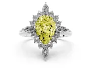 Pear-Shaped Engagement Ring Setting for a Fancy Yellow Lab-Grown Diamond | White Gold - Design NV-24790
