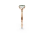 Radiant Cut Hidden Halo Ring Setting for a Fancy Green Lab-Grown Diamond | Rose Gold