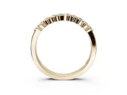 Round Lab-Grown Diamond U-Prong Set Wedding Band | Open Side Arcs | Yellow Gold