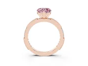 Heart-Shaped Vintage Pavé Engagement Ring Setting for a Fancy Pink Lab-Grown Diamond | Rose Gold