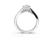 Pear-Shaped Pavé Solitaire Engagement Ring Setting | Crossover Gallery | Platinum