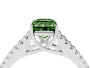 Emerald Cut Graduated Split Shank Engagement Ring Setting for a Fancy Green Lab-Grown Diamond | Platinum