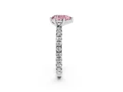 Pear-Shaped Pavé Solitaire Engagement Ring Setting for a Fancy Pink Lab-Grown Diamond | Sterling Silver