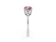 Princess Cut Cluster Accent Engagement Ring Setting for a Fancy Pink Lab-Grown Diamond | Platinum