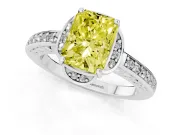Radiant Cut Floral Pavé Engagement Ring Setting for a Fancy Yellow Lab-Grown Diamond | Platinum
