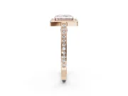 Radiant Cut Sectioned Halo Engagement Ring Setting for a Fancy Pink Lab-Grown Diamond | Rose Gold