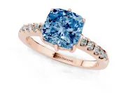 Cushion Cut Engagement Ring Setting for a Fancy Blue Lab-Grown Diamond | Rose Gold - Design NV-24649
