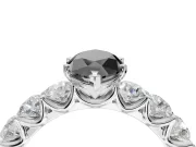 Marquise Side Stone Engagement Ring Setting for a Black Center | White Gold