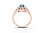 Radiant Cut Cluster Halo Engagement Ring Setting for a Fancy Blue Lab-Grown Diamond | Large Round Accents | Rose Gold