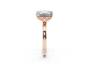Emerald Cut and Emerald Cut Toi Moi Ring Set in Rose gold with Prong Setting