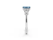 Emerald Cut 3-Stone Engagement Ring Setting for a Fancy Blue Lab-Grown Diamond | Platinum